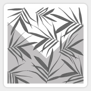 Envelop Leaves decoration. white. black. Magnet